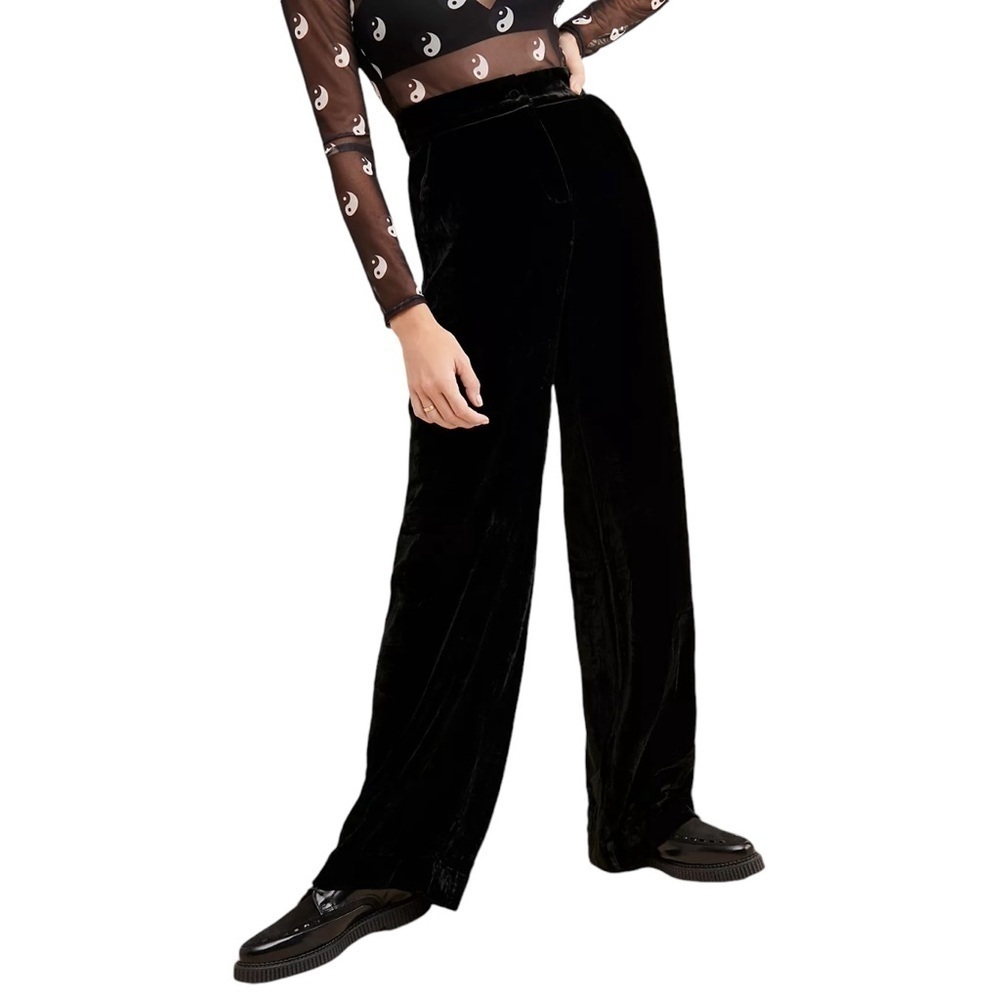 SLEEPING WITH‎ JACQUES x FREE PEOPLE Dinner Party Wide-Leg Velvet Pants